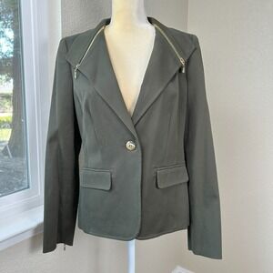 Carlisle Blazer Jacket Women 10‎ Green Classic Capsule Wardrobe Luxury Business